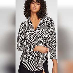 Black and White Checkered Long Sleeve.